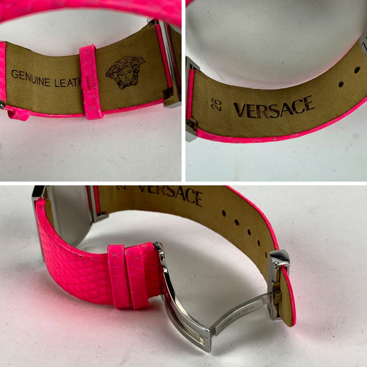 Versace Fluo Pink Fuchsia PSQ 99 Ladies Hippodrome Wrist Watch