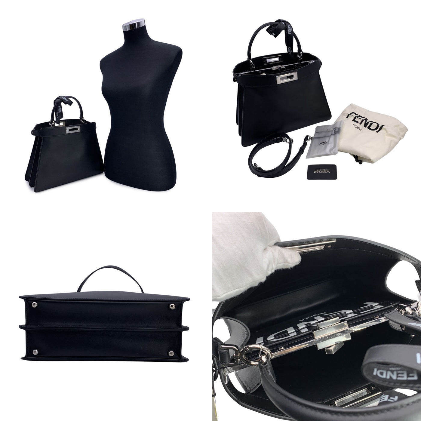 Fendi by Marc Jacobs Black Peekaboo ISeeU Medium Top Handle Bag