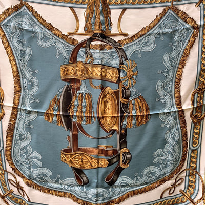 Hermes Vintage Silk Scarf Brides de Cour 1969 Françoise de la Perrière