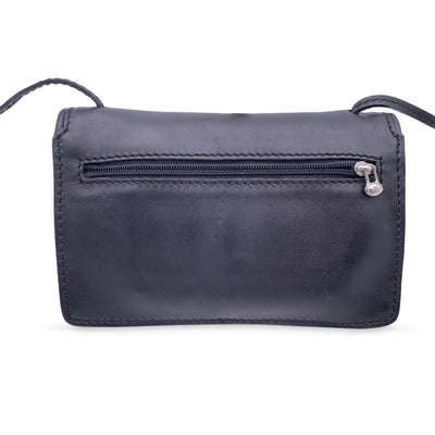 The Bridge Black Leather Small Mini Messenger Crossbody Bag