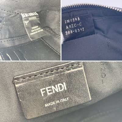 Fendi Blue Embossed Forever Fade Logo Leather Camera Crossbody Bag