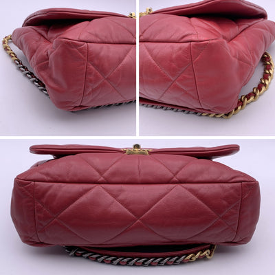 Chanel Red Quilted Leather Maxi 19 Flap Shoulder Bag