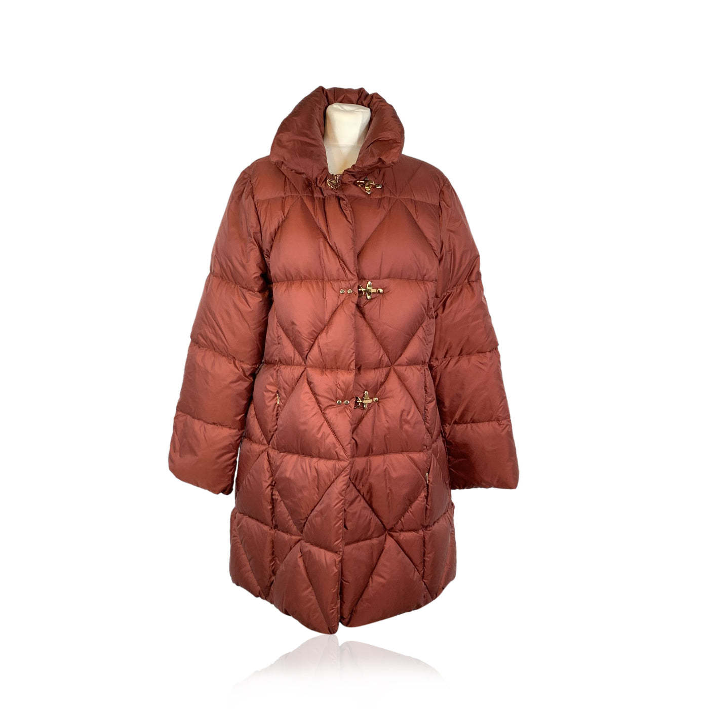 Fay Burgundy Red Nylon Winter Padded Down Coat Size XXXL