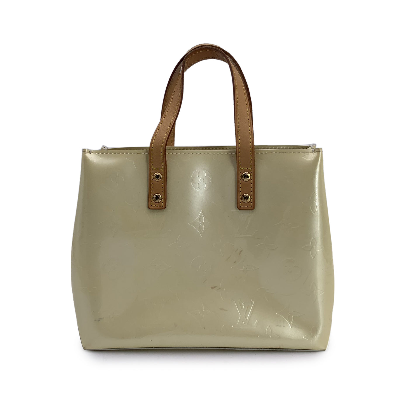 Louis Vuitton Beige Monogram Cuir Vernis Reade PM Tote Bag