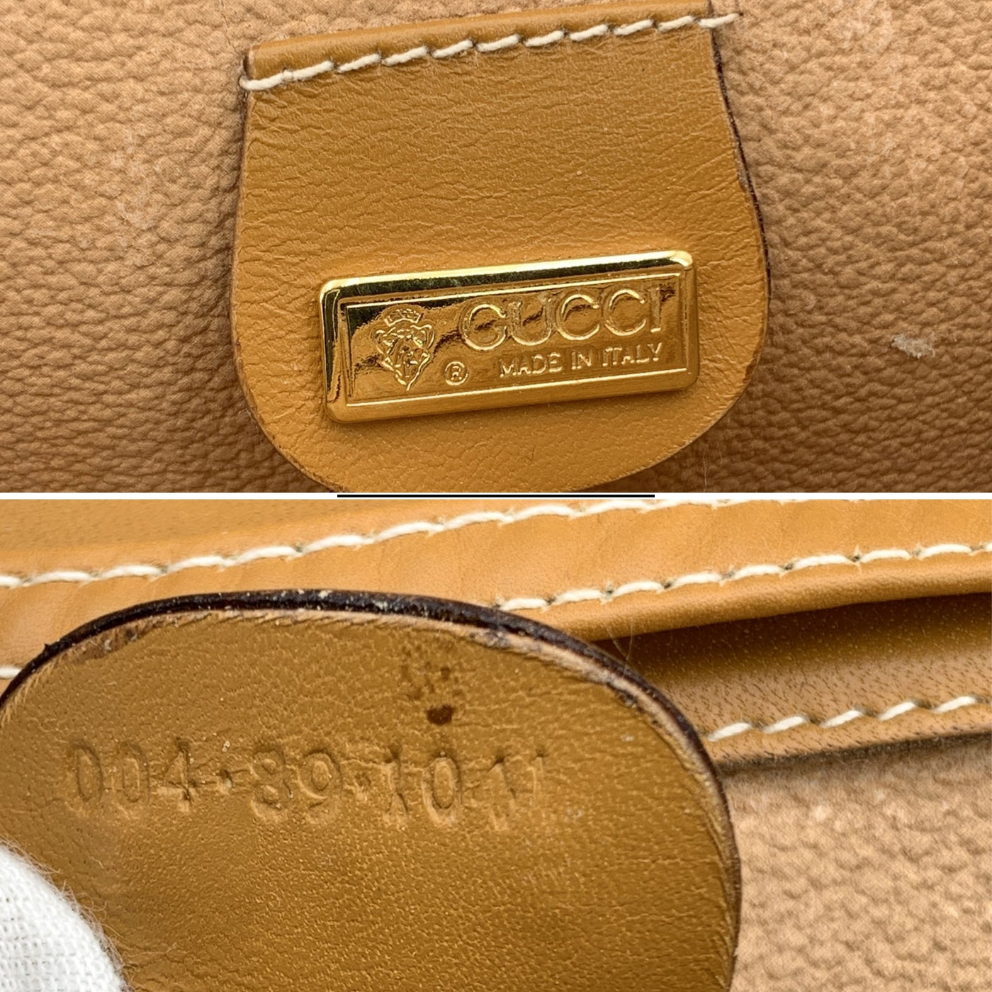 Gucci Vintage Beige Monogram Canvas Small Convertible Crossbody Bag
