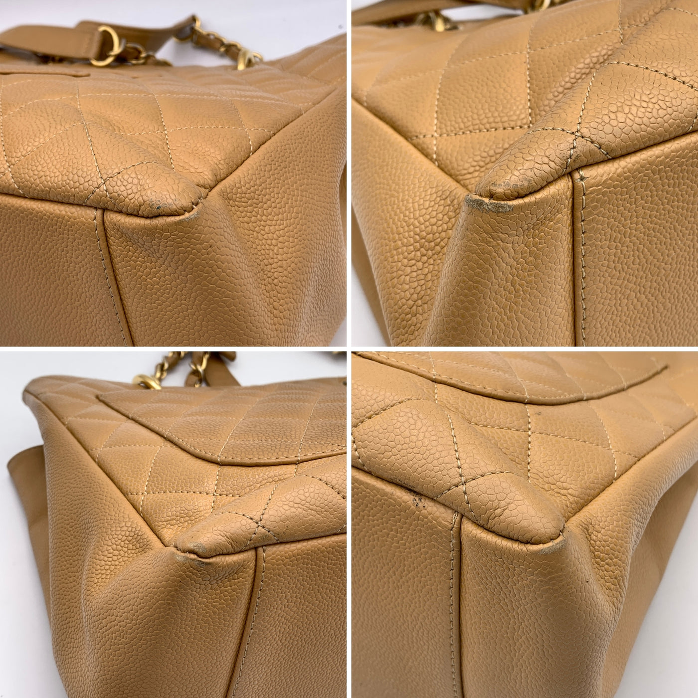 Chanel Beige Quilted Leather GST Grand Shopping Tote Bag