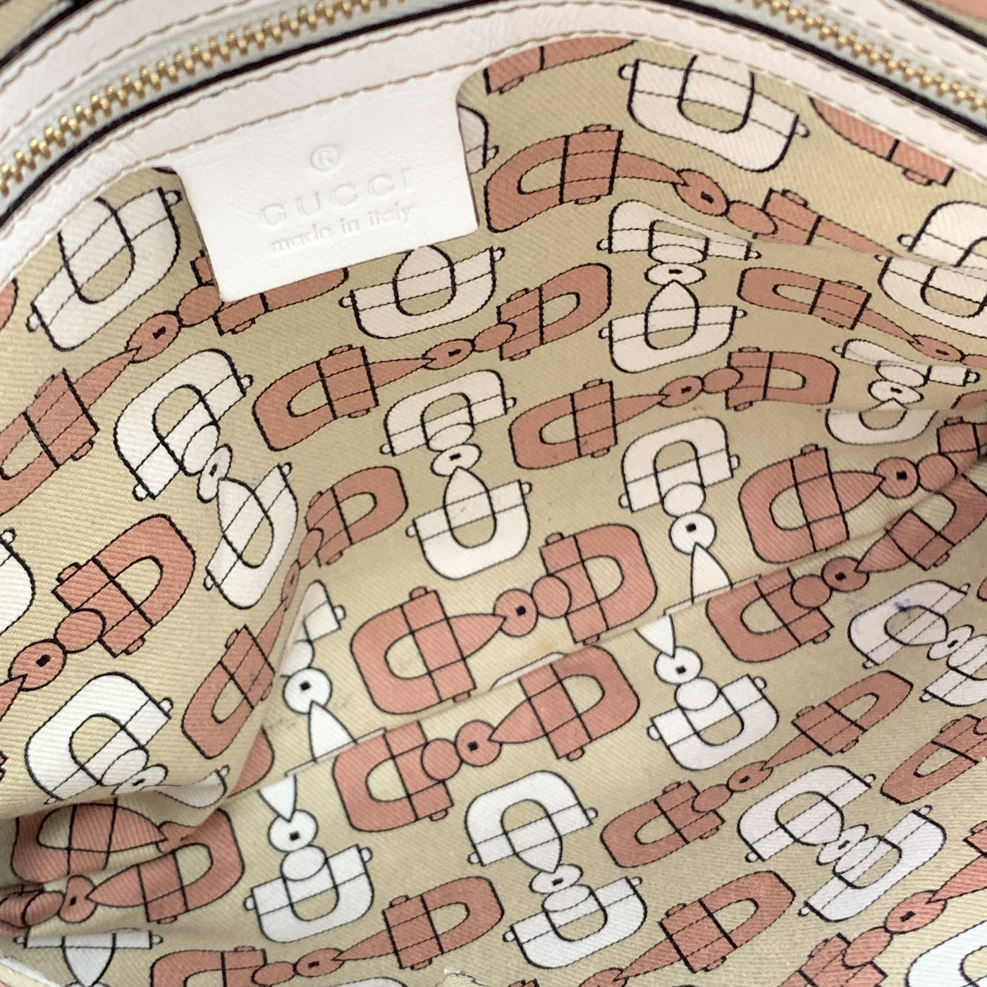 Gucci Beige Monogram Canvas Joliecoeur Messenger Shoulder Bag