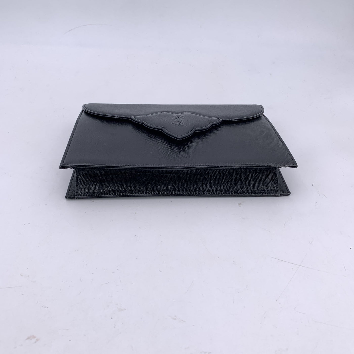 Yves Saint Laurent Vintage Black Leather YSL Clutch Bag Handbag