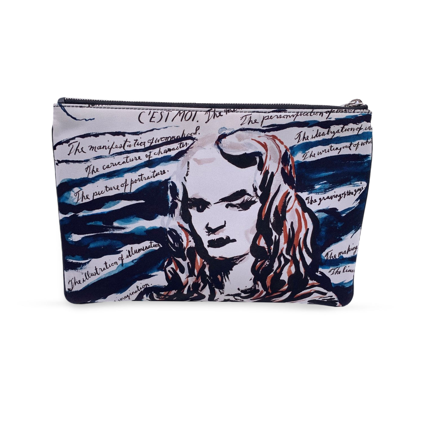 Dior x Raymond Pettibon Multicolor Nylon Zip Pouch Bag Pochette