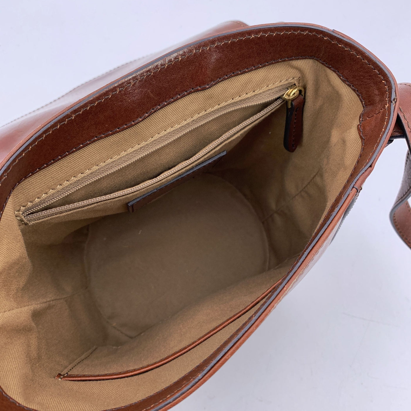 The Bridge Vintage Brown Leather Shoulder Bag Flap Bucket