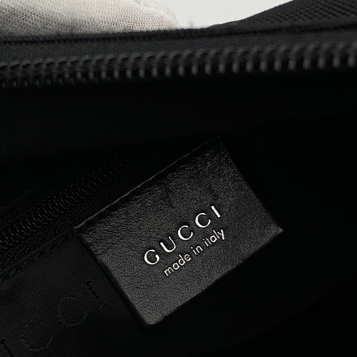 Gucci Black Nylon Canvas 2 Way Bamboo Handle Shoulder Bag