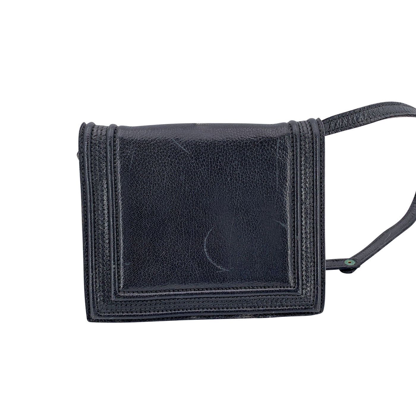 Yves Saint Laurent Vintage Black Leather Small Convertible Bag