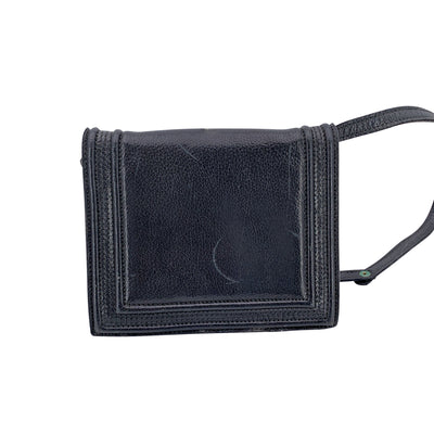 Yves Saint Laurent Vintage Black Leather Small Convertible Bag