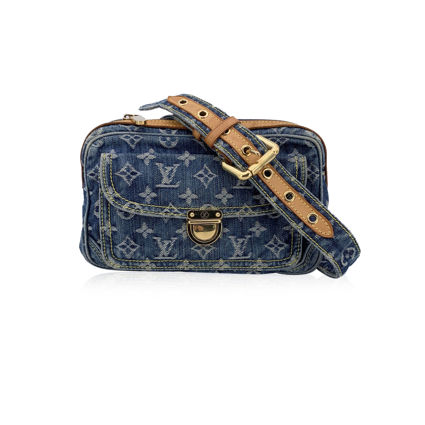 Louis Vuitton Light Blue Denim Monogram Waist Bum Belt Bag