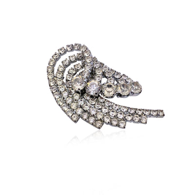 Dolce & Gabbana Silver Metal Crystal Rhinestones Brooch Pin