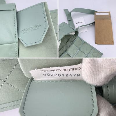 Bottega Veneta Sage Green Leather Intreccio Cassette Waist Bag