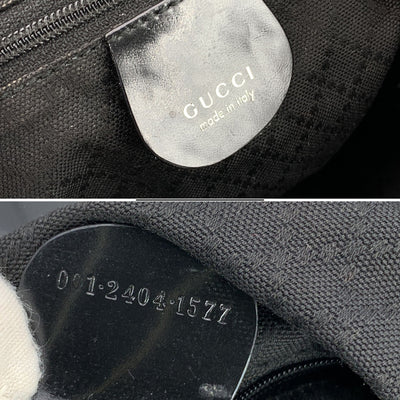 Gucci Vintage Black Nylon Hobo Shoulder Bag Tote Bamboo Handle