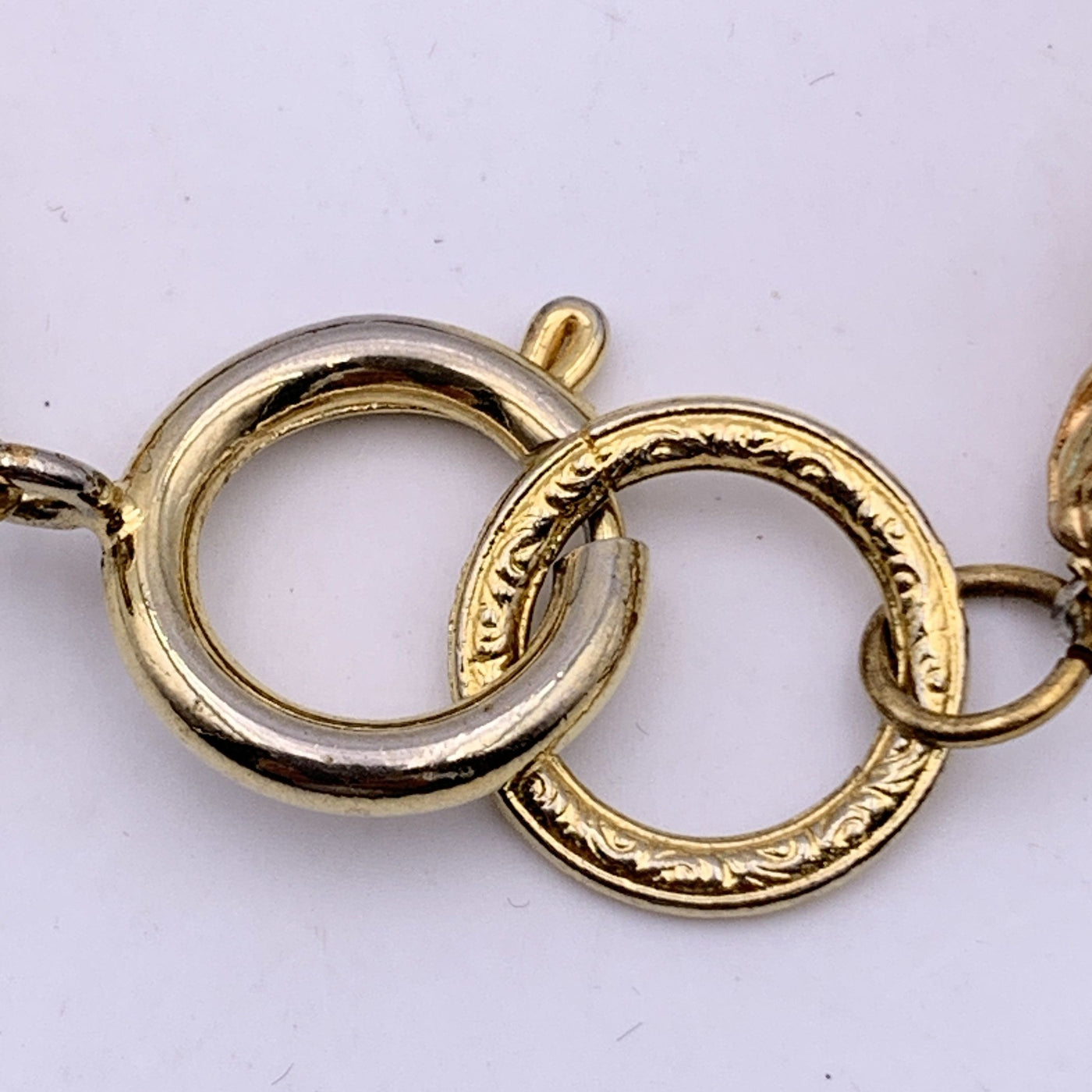 Chanel Vintage 1970s Gold Metal Engraved Pieces Bracelet