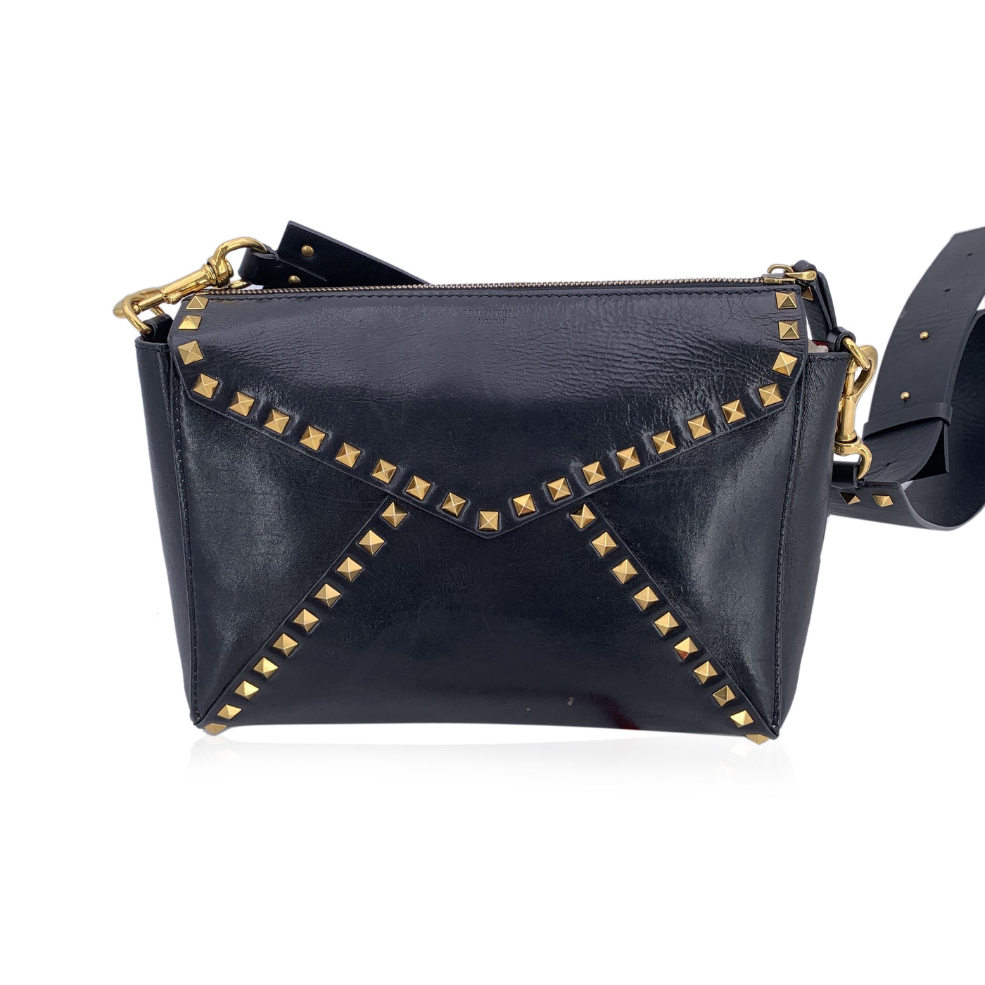 Valentino Garavani Black Leather Rockstud Hype Crossbody Bag