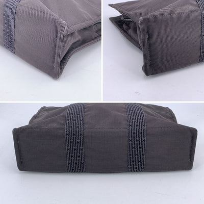 Hermes Paris Grey Canvas Her Line Herline MM Yale Tote Bag