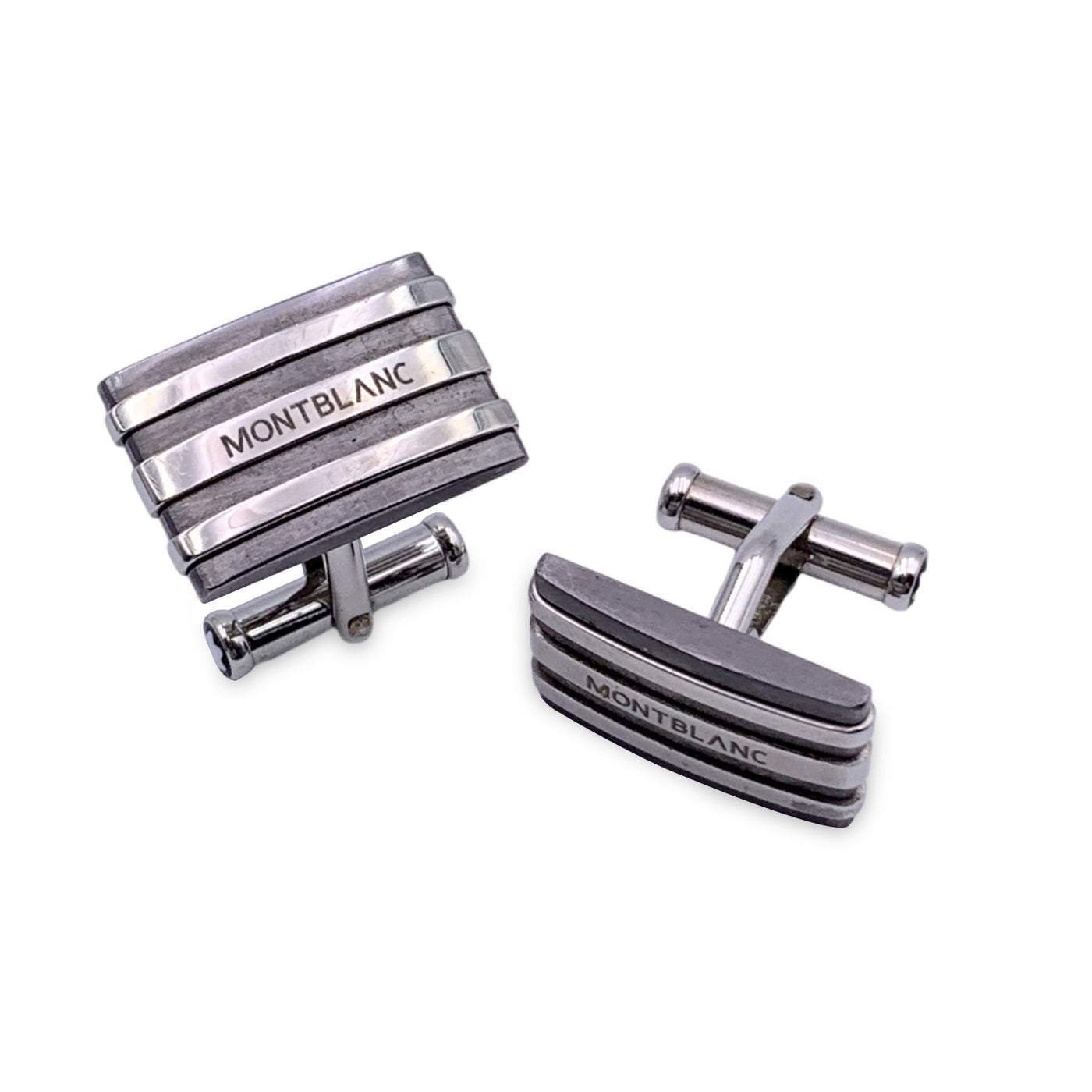 Montblanc Stainless Steel Rectangle Cufflinks with Box