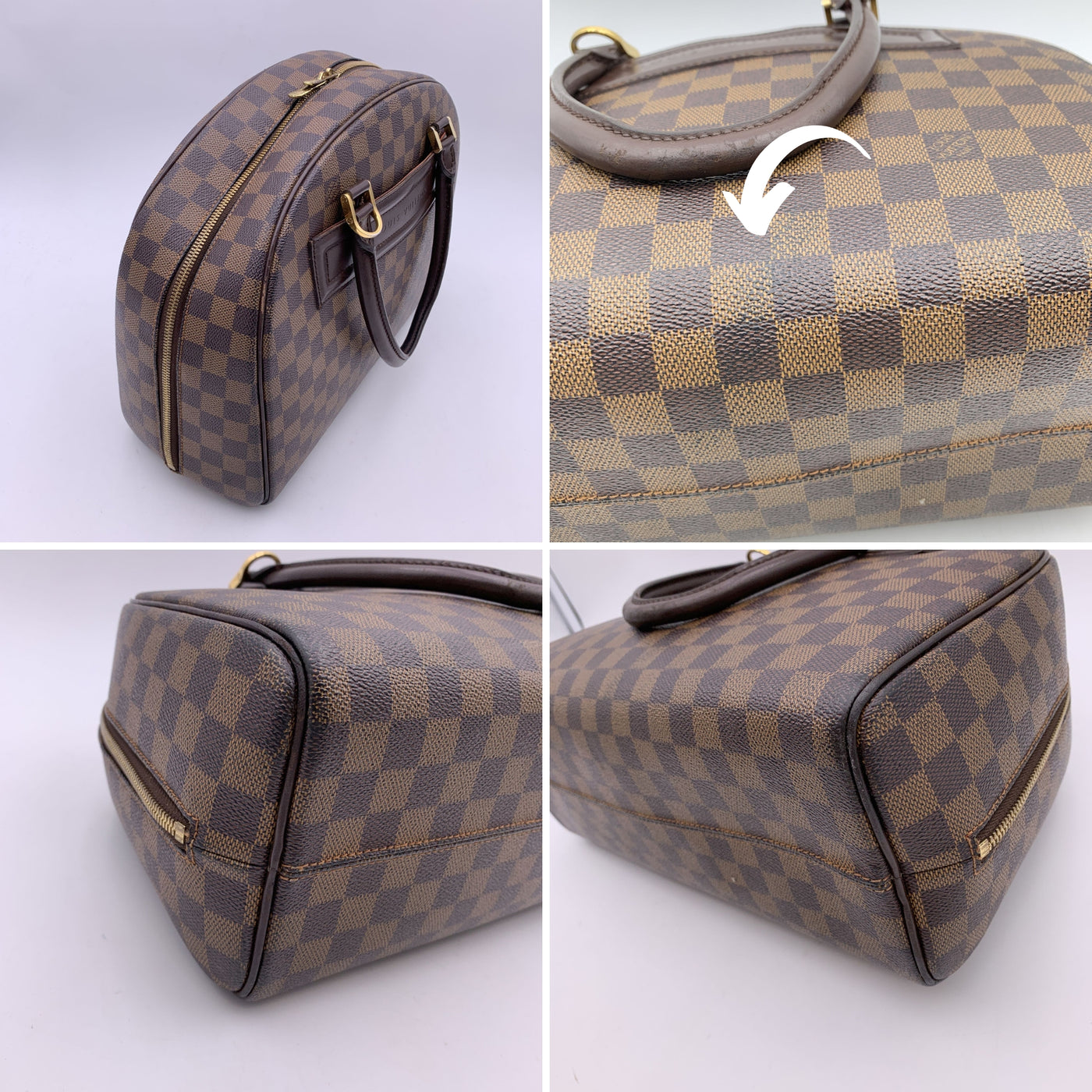 Louis Vuitton Damier Ebene Canvas Nolita Satchel Bag Handbag