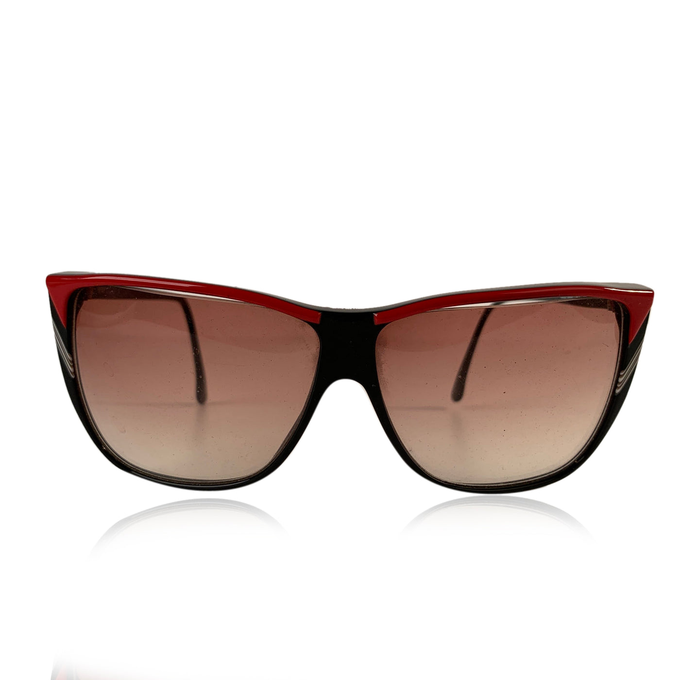 Roberta di Camerino Vintage Black and Red Cat Eye Sunglasses R56