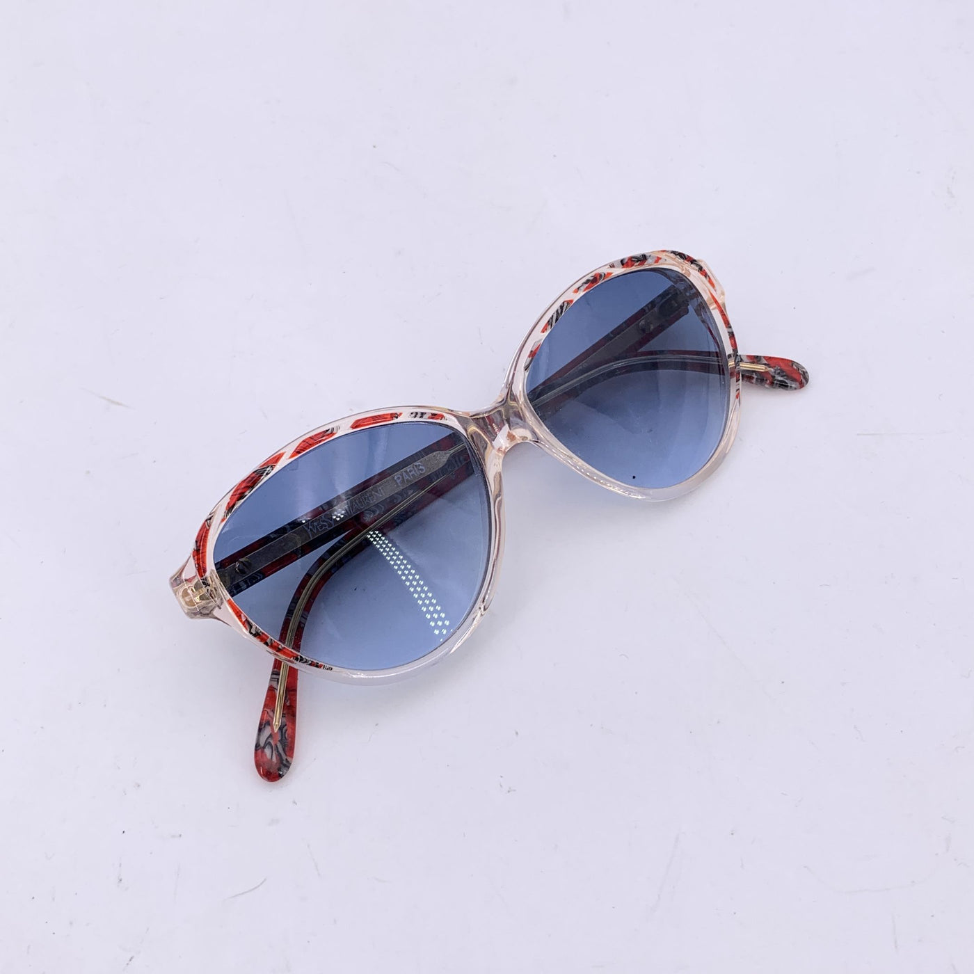 Yves Saint Laurent Vintage Red Grey Sunglasses ARION 52/14 140mm