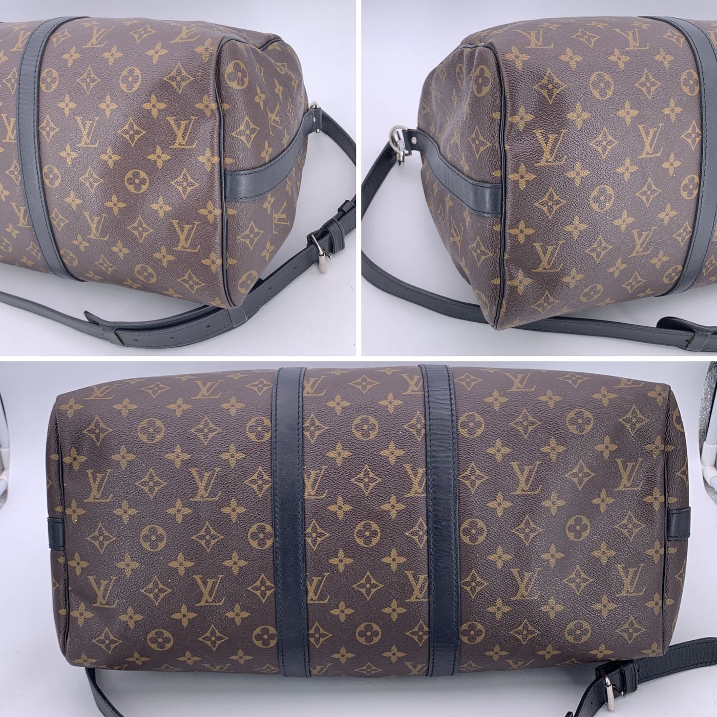 Louis Vuitton Monogram Macassar Keepall Bandouliere 45 Travel Bag