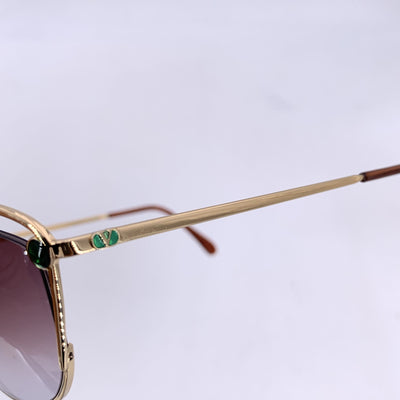 Valentino Vintage Gold Metal Green Sunglasses Mod. V390 54/17 135mm
