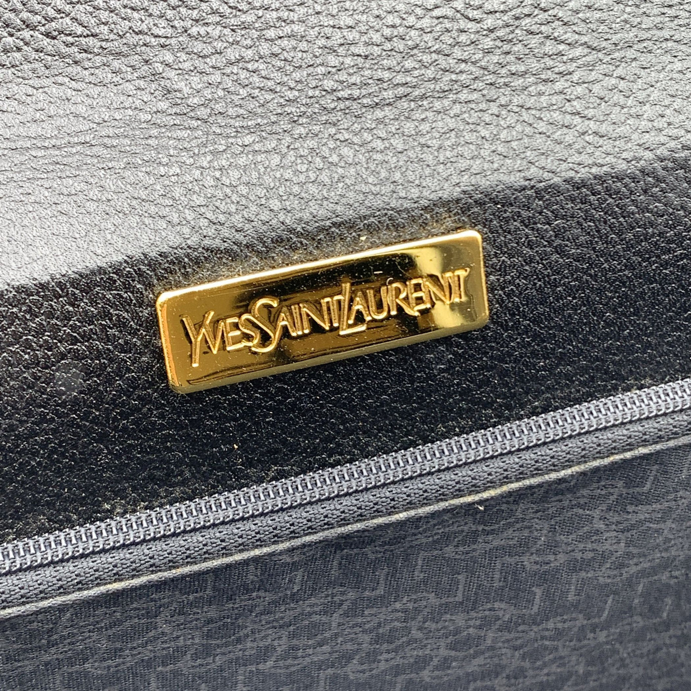 Yves Saint Laurent Vintage Black Leather YSL Flap Clutch Bag Handbag