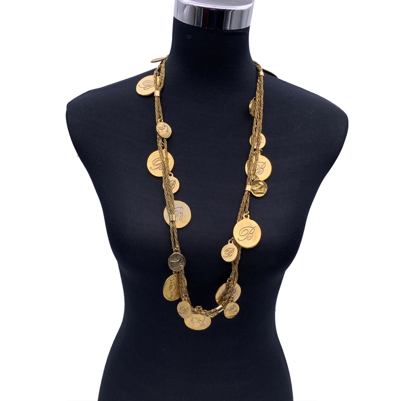 Blumarine Gold Metal Multi Coin Chain Belt or Necklace