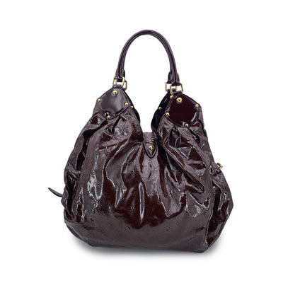 Louis Vuitton Limited Edition Brown Patent Leather Surya XL Hobo Bag