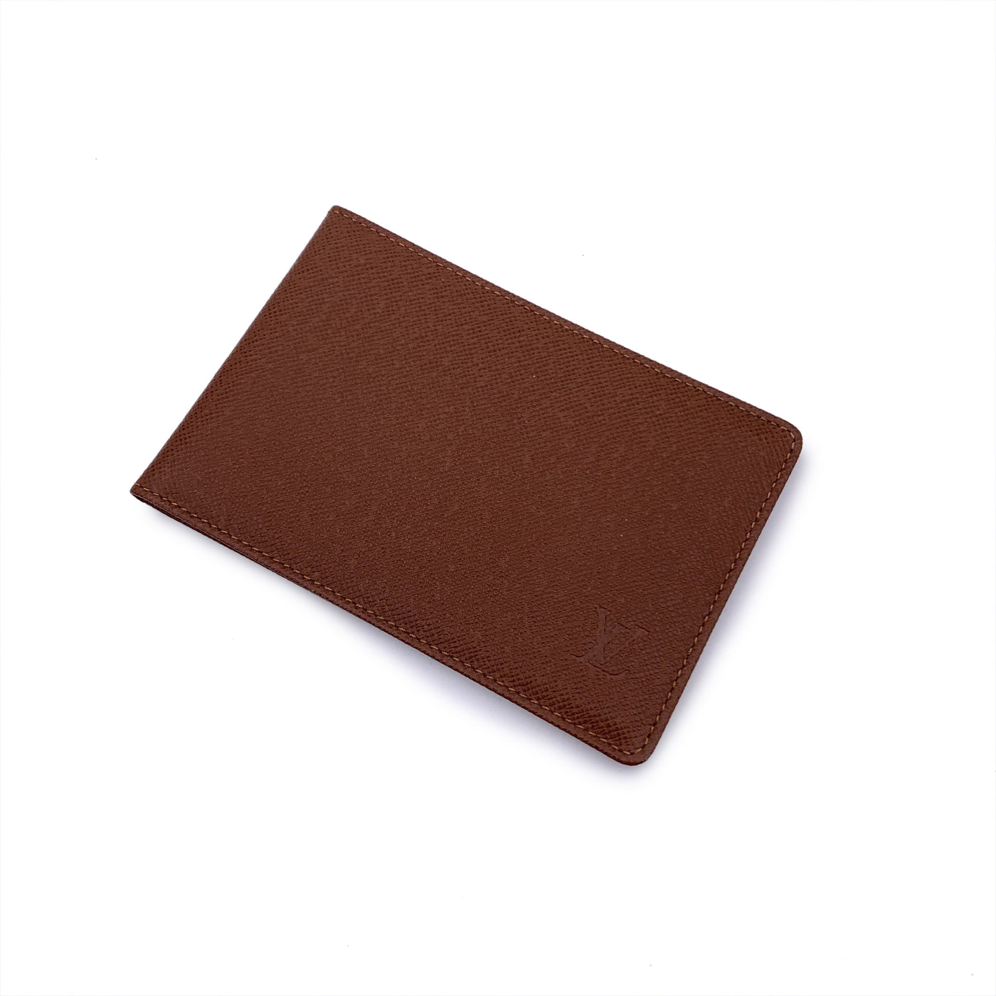 Louis Vuitton Vintage Tan Leather Bifold ID Card Wallet Photo Holder