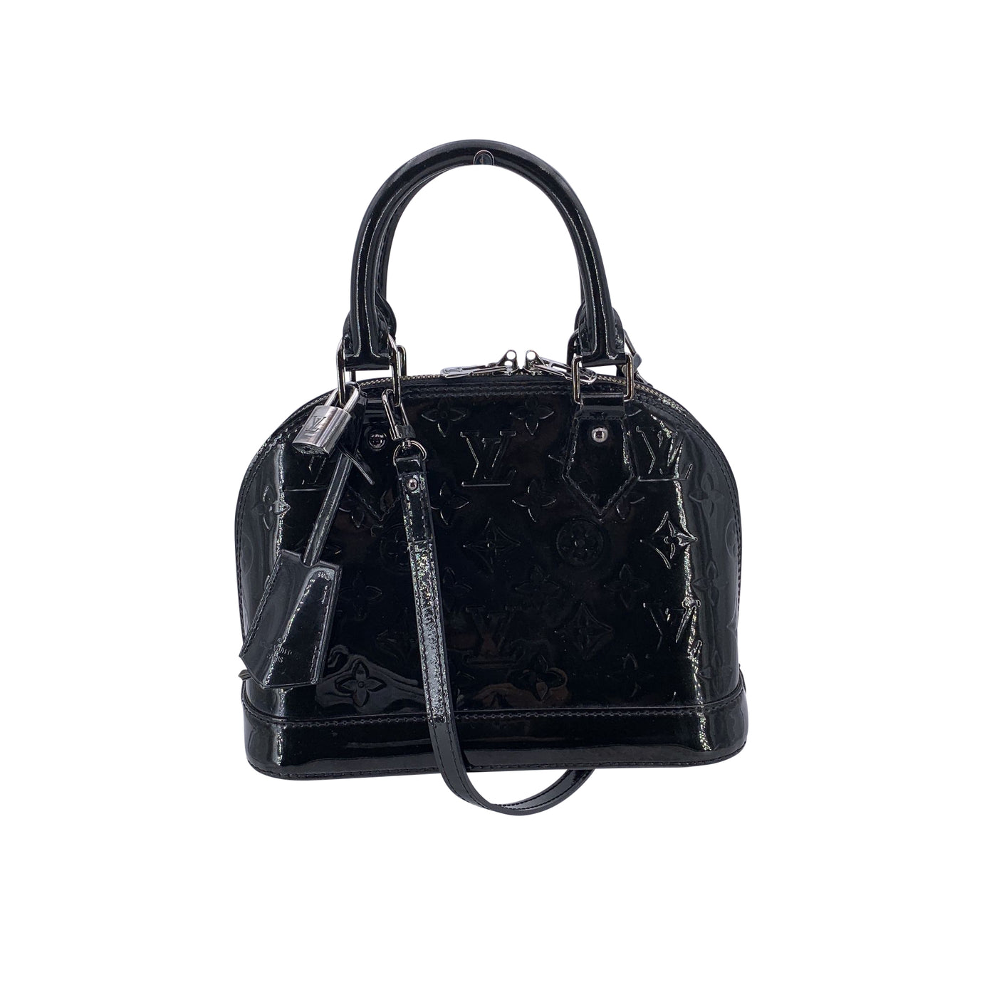 Louis Vuitton Black Monogram Vernis Alma BB Bag Handbag with Strap