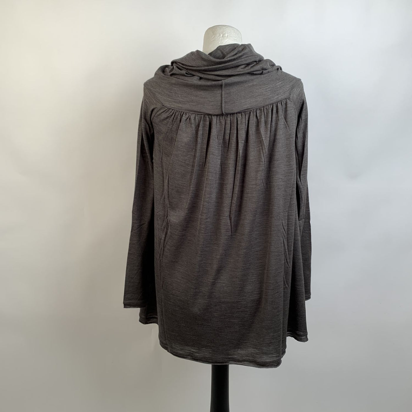 Missoni Gray Wool and Silk Long Sleeve Top with Cowl Neck Size 40