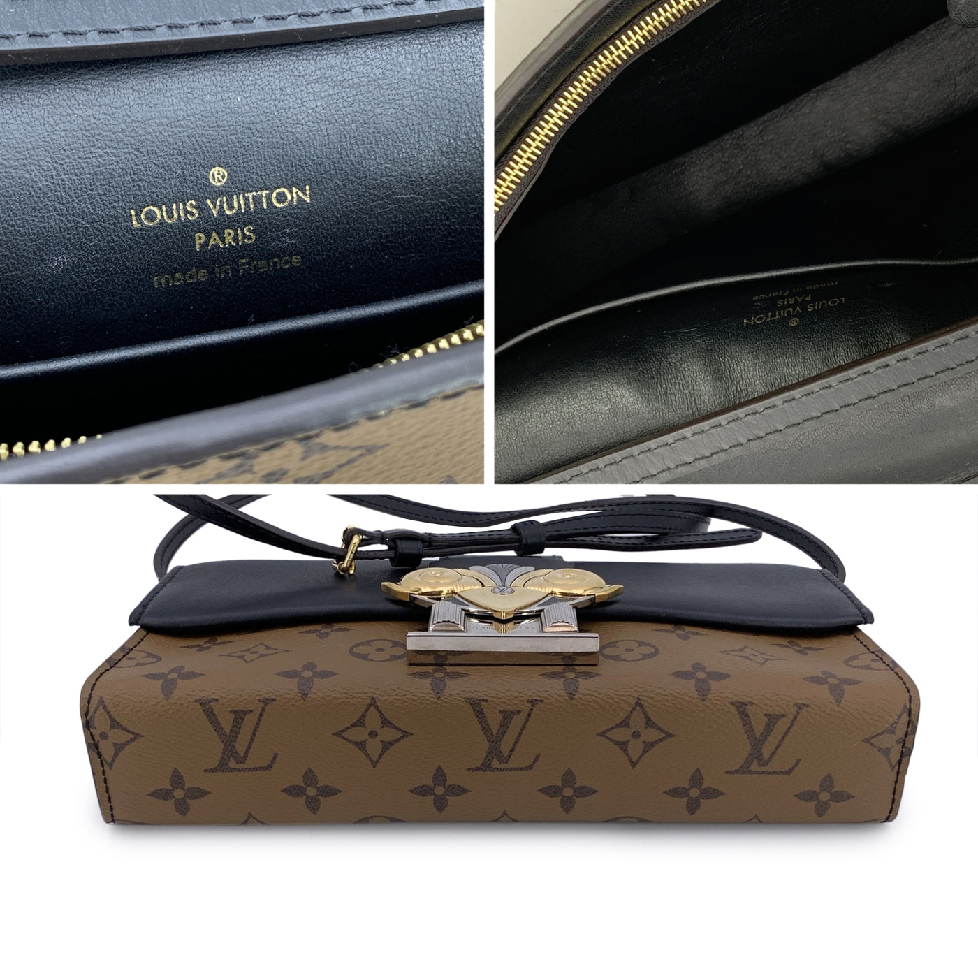 Louis Vuitton Monogram Reverse Canvas Column Clutch Pochette Bag