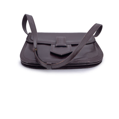 Yves Saint Laurent Vintage Brown Leather Convertible Shoulder Bag