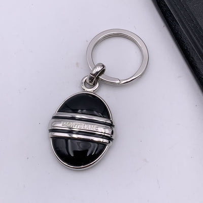 Montblanc Accessory Set of Stainless Steel Keyring Black Leather Case