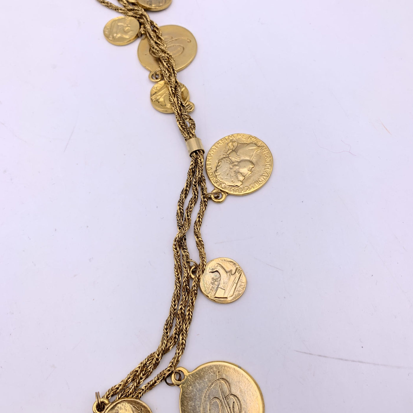 Blumarine Gold Metal Multi Coin Chain Belt or Necklace