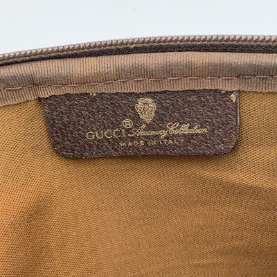 Gucci Vintage Beige GG Monogram Canvas Messenger Crossbody Bag