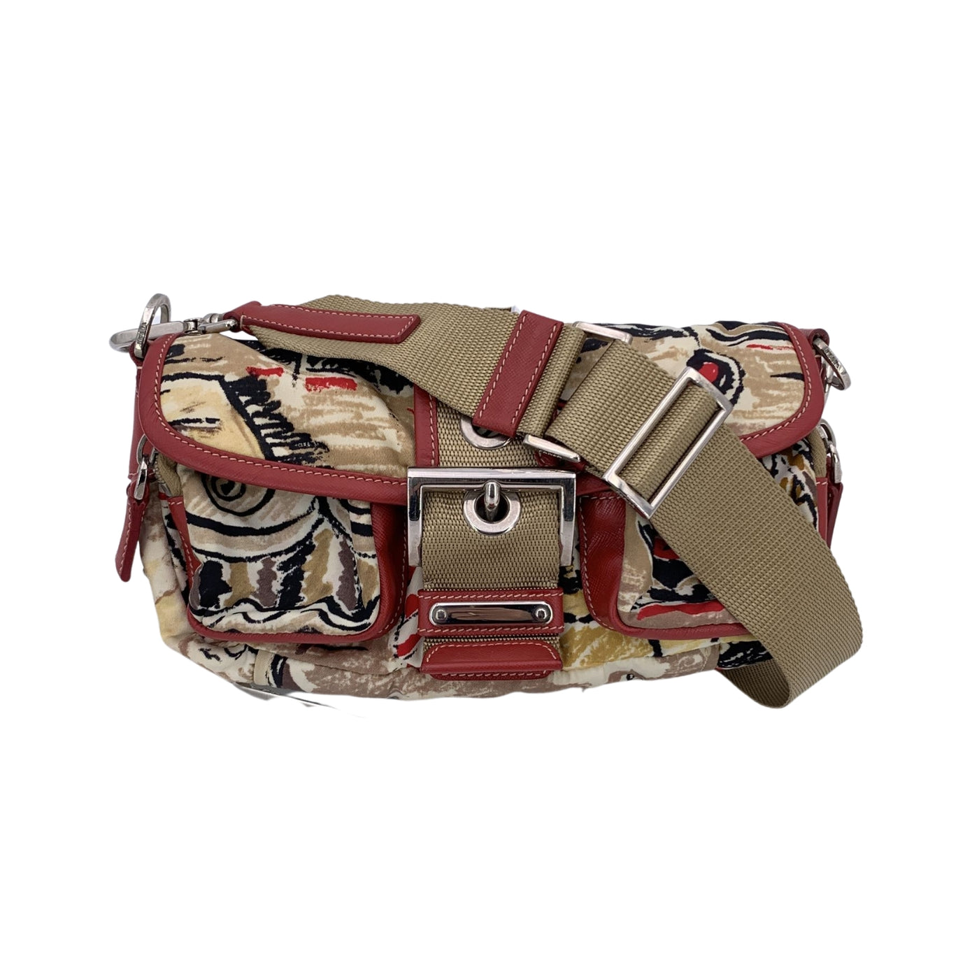 Prada Multicolored Tessuto Venice Buckle Shoulder Bag BR2604