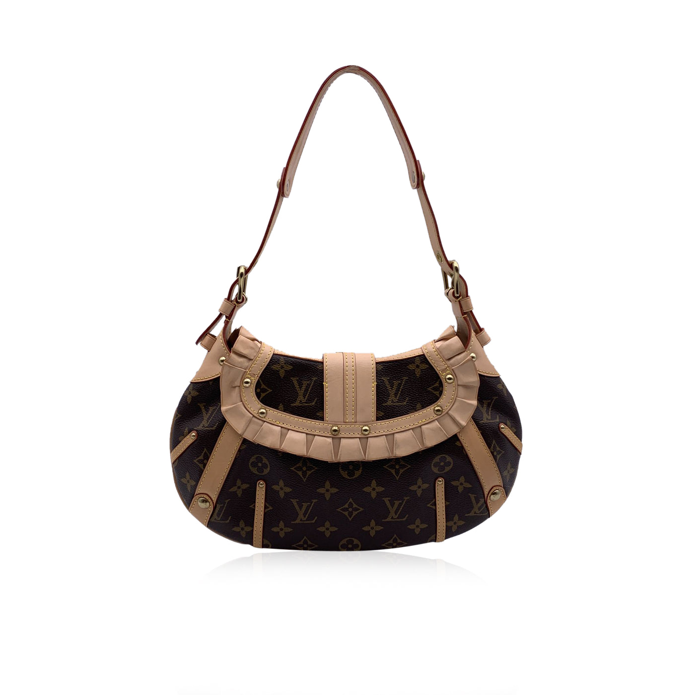 Louis Vuitton Brown Monogram Canvas Leonor Ruffle Shoulder Bag