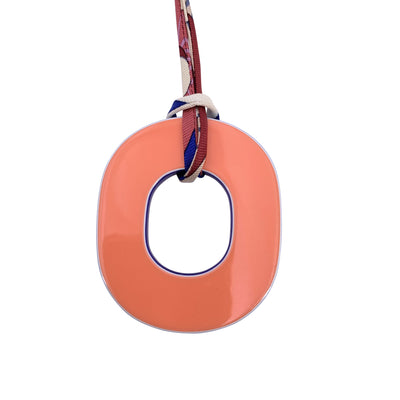 Hermes Paris Isthme Oval Laquered Wood Pendant Necklace