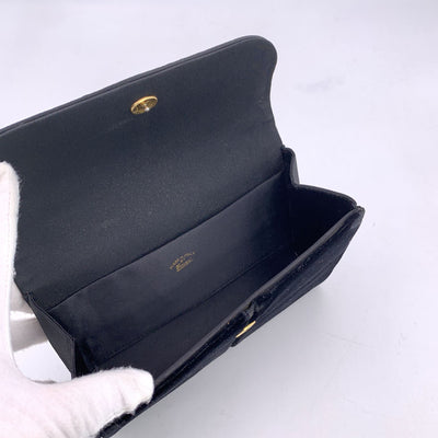 Gucci Vintage Black Velvet GG Logo Evening Bag Clutch