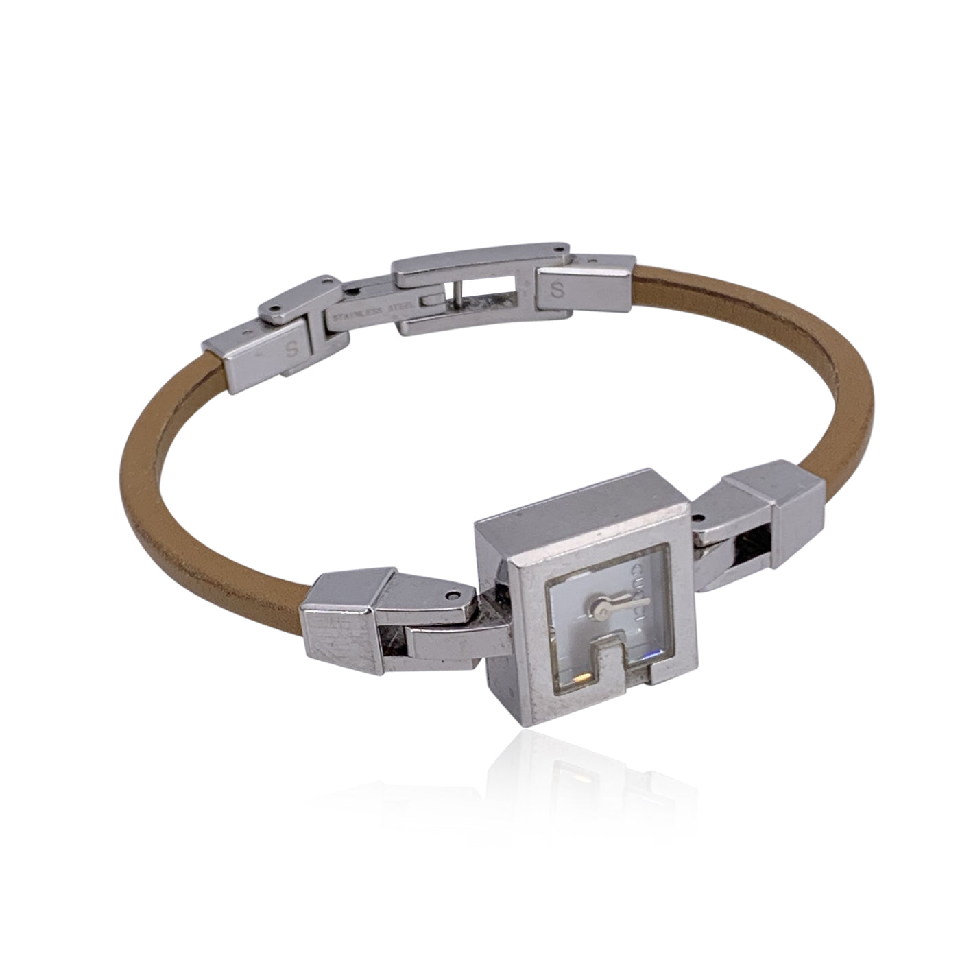Gucci Stainless Steel Women G Wrist Watch 102 White Dial