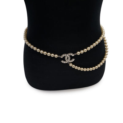 Chanel 06 Faux Pearls Beads Necklace or Belt with CC Logos