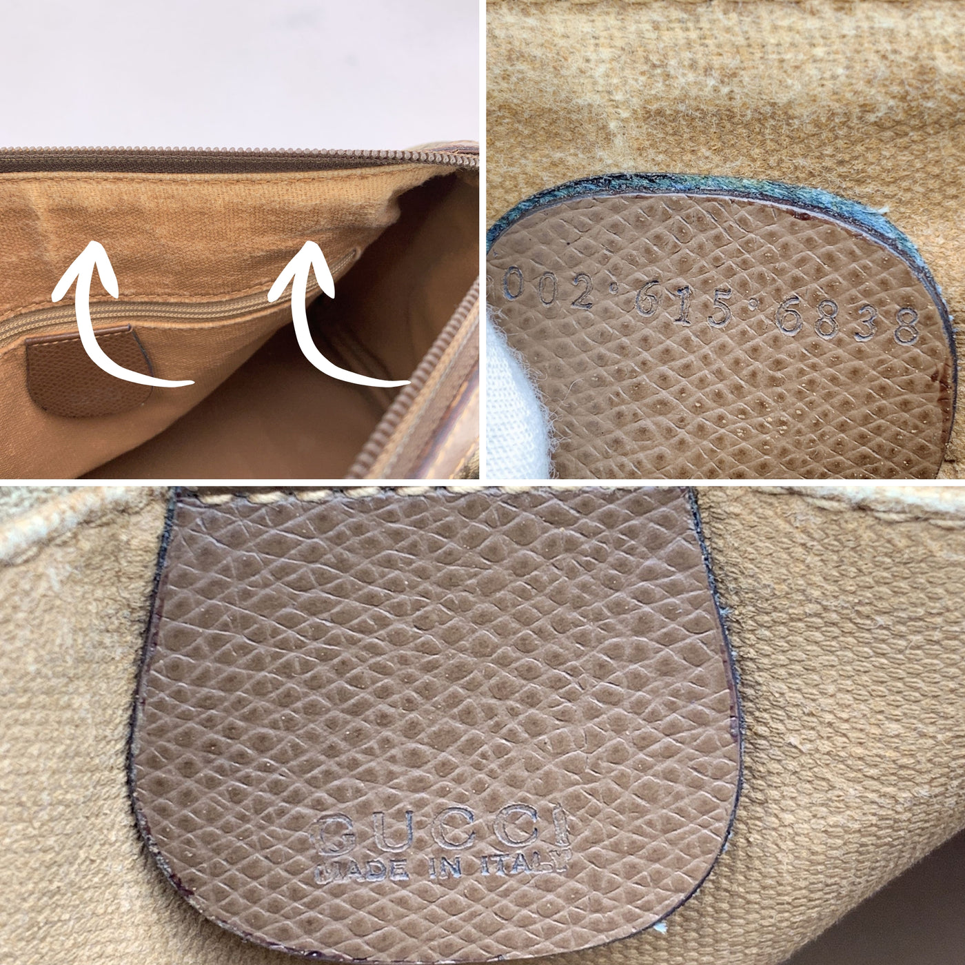 Gucci Vintage Beige Monogram Canvas and Leather Web Boston Bag