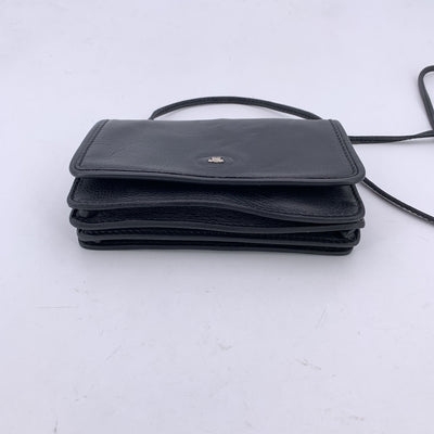 The Bridge Black Leather Small Mini Messenger Crossbody Bag