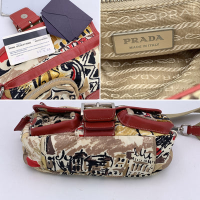 Prada Multicolored Tessuto Venice Buckle Shoulder Bag BR2604